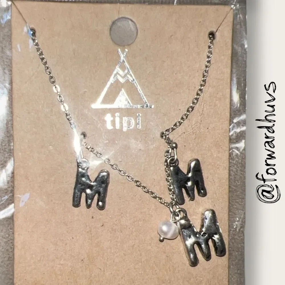 Bundle Sale 3 for $15 | Tipi Brand Silver-tone Necklace and Matching Earring Set